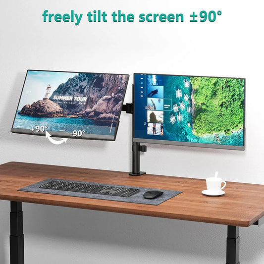 Single Arm Monitor Stand - 360° Adjustable for 13-32 Inch Monitors