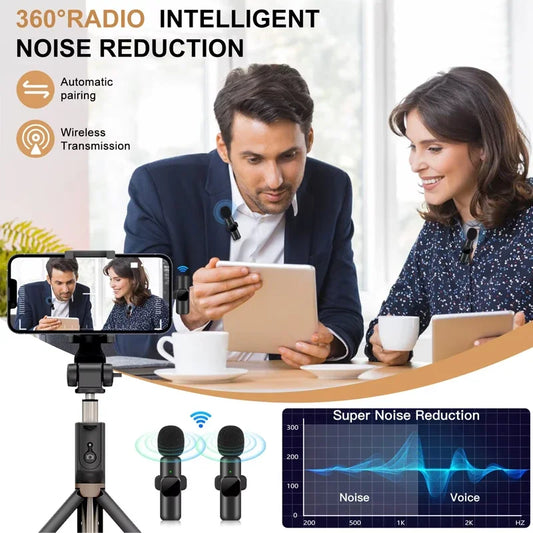 VIKEFON Wireless Lavalier Microphone for Live Streaming and Content Creation
