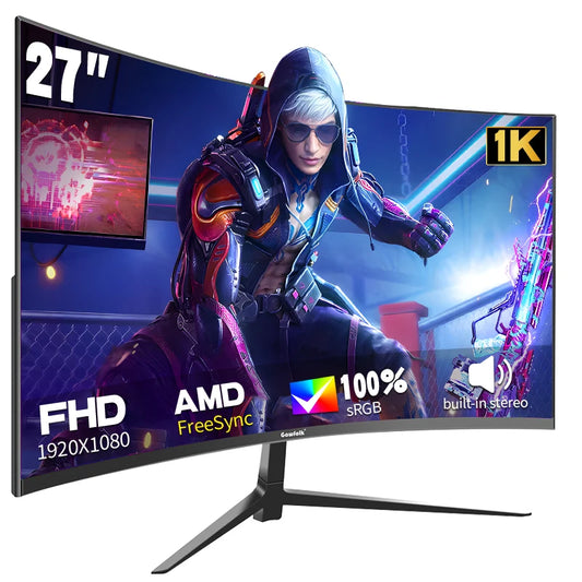 LXZ Curved Monitor 27 inch 100Hz, PC screen with speaker 1080P, 1800R  computer monitor with Eye Care technology HDTV VGA,