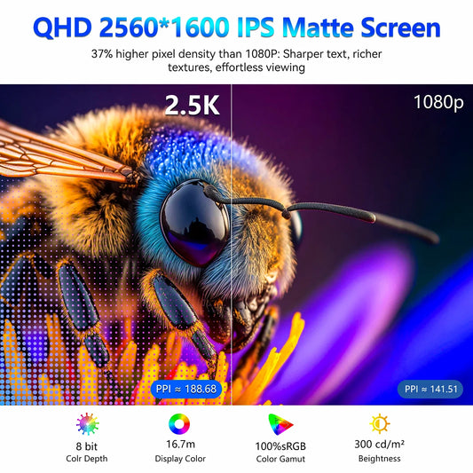VEOUT 2.5K 144HZ Portable Gaming Monitor
