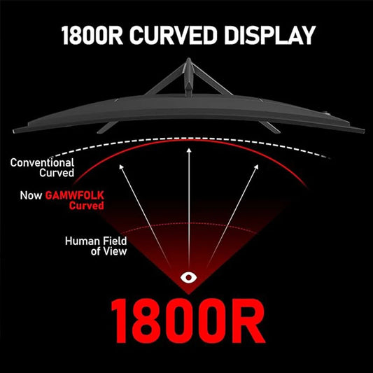 27 inch Curved Gaming Monitor,144Hz/180Hz PC Monitor Full HD 1080P, Frameless 1800R Computer Display with FreeSync DP, HDMI Port